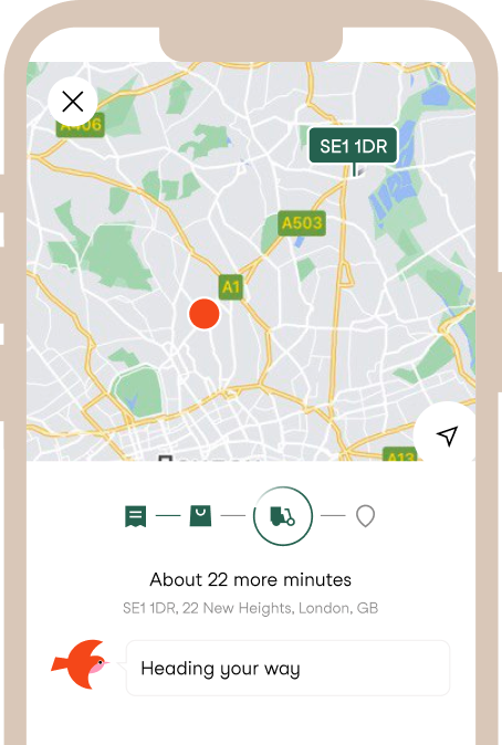 Order status and delivery ETA